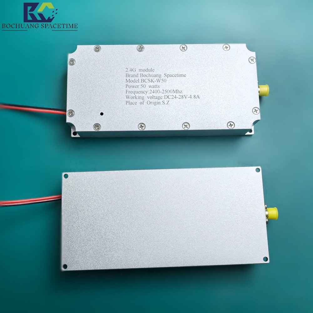 BCSK-W50 signal generator RF power amplification module 47dbm 2.4GHz 50W RF ICGAN chip UAV video interference module