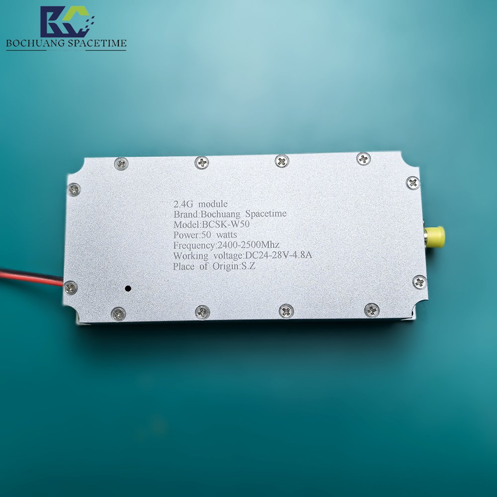 BCSK-W50 signal generator RF power amplification module 47dbm 2.4GHz 50W RF ICGAN chip UAV video interference module