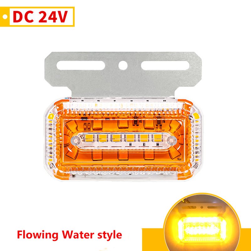 Super bright truck LED ground side light running water yellow light turn signal trailer Clearance waterproof tail light