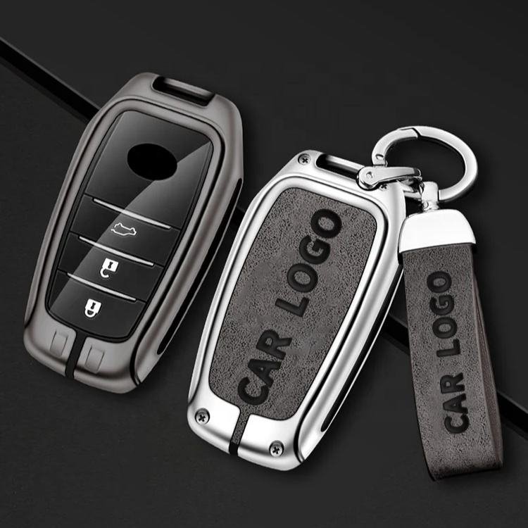 Zinc Alloy Car Smart Key Case Cover For Toyota Alphard VELLFIRE 2012 PREVIA 2018 Shell Fob Holder Keychain Protector Accessories