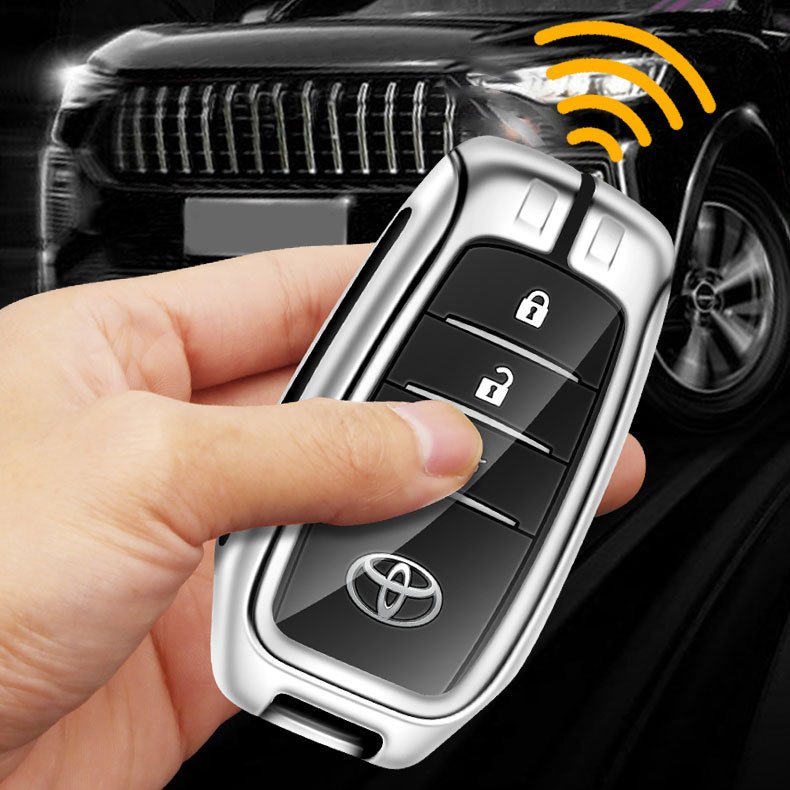 Zinc Alloy Car Smart Key Case Cover For Toyota Alphard VELLFIRE 2012 PREVIA 2018 Shell Fob Holder Keychain Protector Accessories