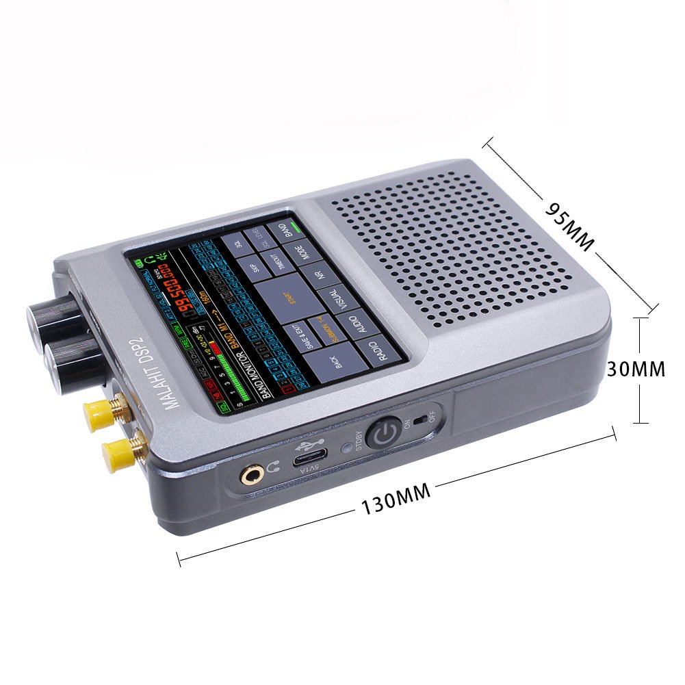 New Firmware 2.30 Second Generation DSP2 SDR Malachite Radio Receiver 10kHz-380MHz 404MHz-2GHz Stereo Radio 5000mAh Battery