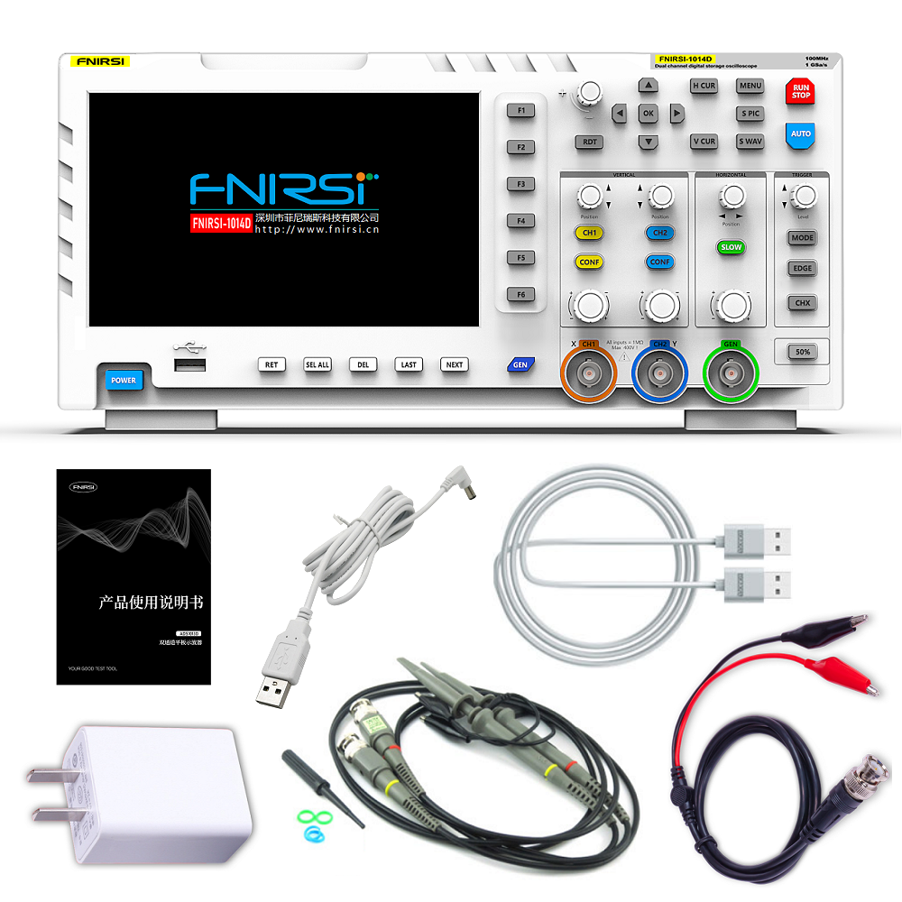 FNIRSI-1014D Digital Oscilloscope 2 In 1 Dual Channel Input Signal Generator 100MHz* 2 Ana-log Bandwidth