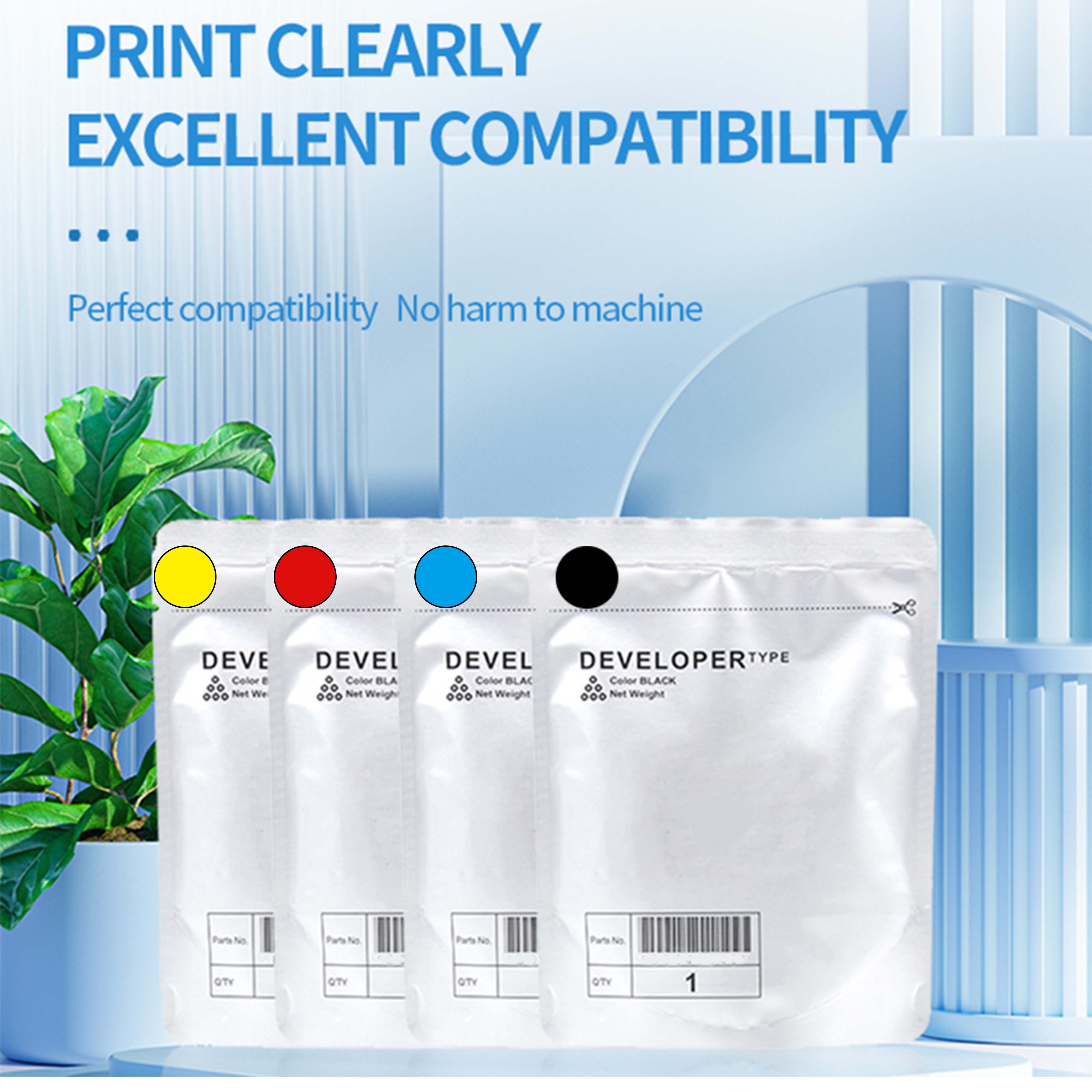 YuZhiQi Compatible for Xerox Docucenter 700 770 J75 550 560 570 C60 C70 C75 Versant V80 V180 Developer powder unit Set Copier