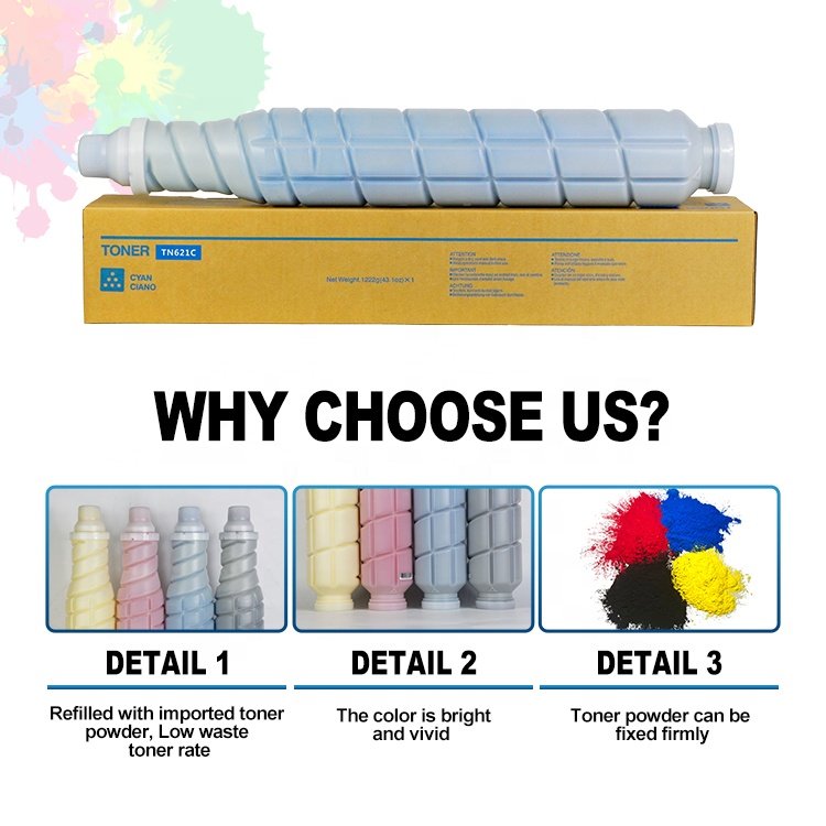 Premium TN621 TN-621 TN 621 Compatible Copier Toner Cartridge for Konica Minolta Bizhub PRESS C71hc C83hc Color Toner Cartridges