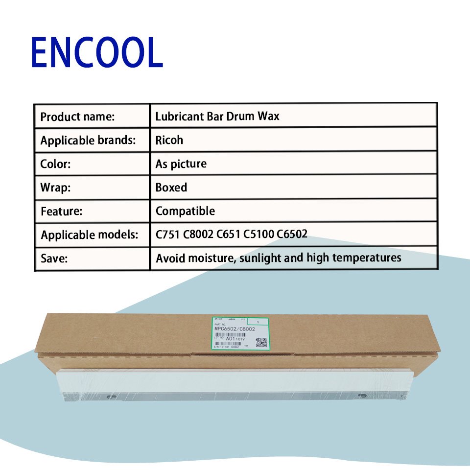 OEM Compatible Ricoh Lubricant Bar Drum Wax C751 C8002 C651 C5100 C6502 Copier Parts