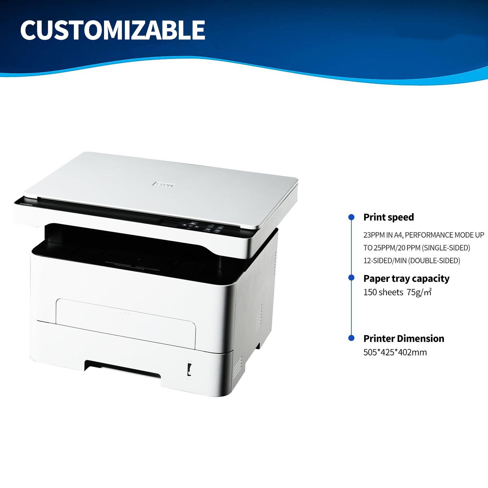 M2500DW Printable Laser Printer Multifunctional A4 Black And White Scan Copier Machines Office Print