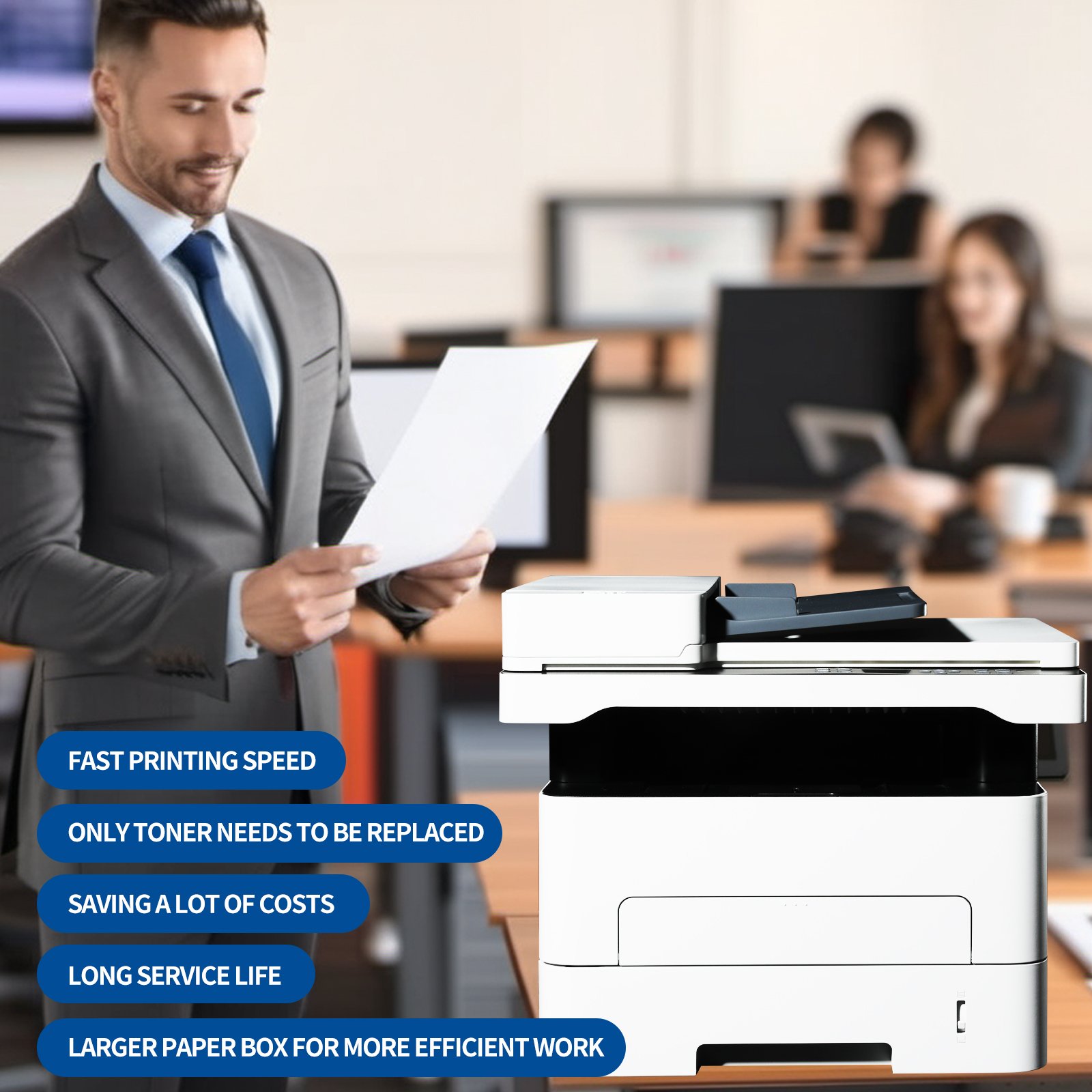 M2500DW Printable Laser Printer Multifunctional A4 Black And White Scan Copier Machines Office Print