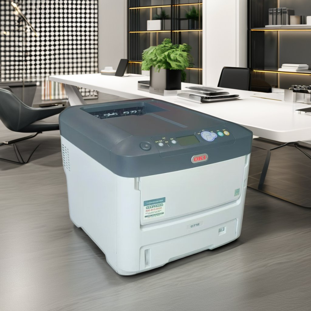 Used laser printer OKI C711 C712 label thick paper color printing machine 300 GSM color printer