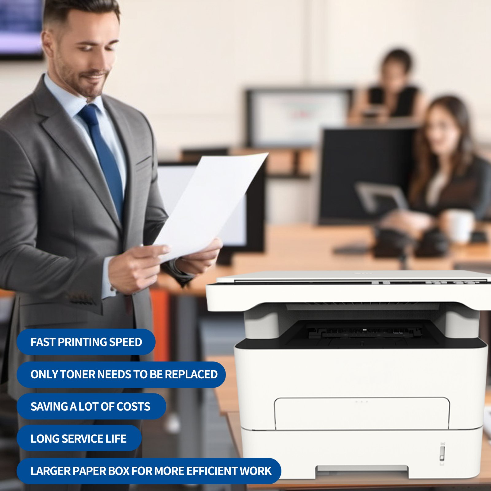 M31DN All-in-One A4 Laser Multifunction Printer Scanner Copier Black & White Color Features