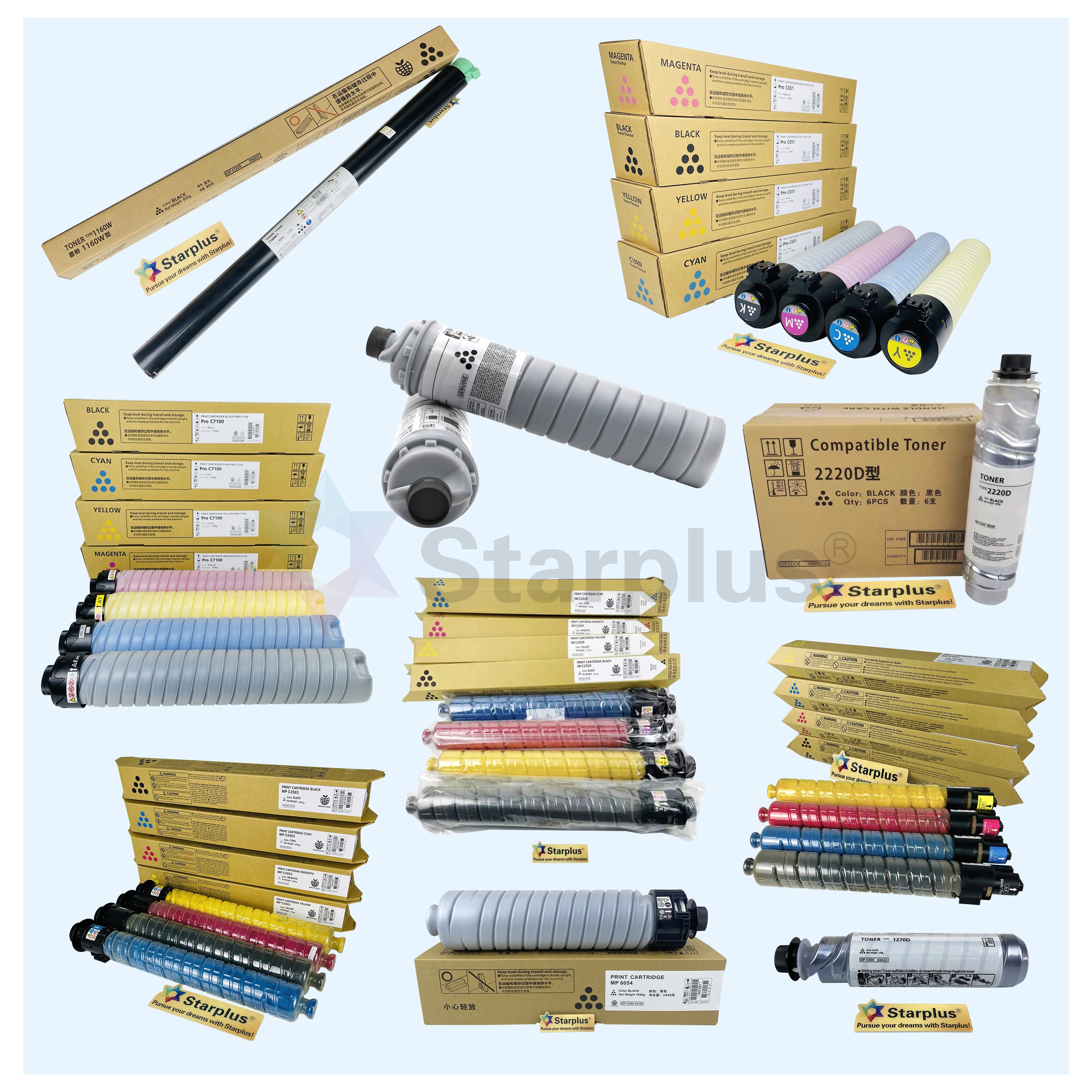 Starplus hot sale Black refill powder MP2014 MP2014HS MP2014C toner cartridge for ricoh MP2014/D/AD/EN/M2700/M2701/IM2702 copier