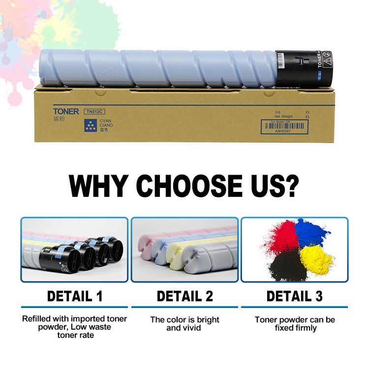 Premium Toner Cartridge TN512 TN 512 Tn-512 tn512 Toner for Konica Minolta Bizhub C454 C554 New Color Copier Toner Cartridges