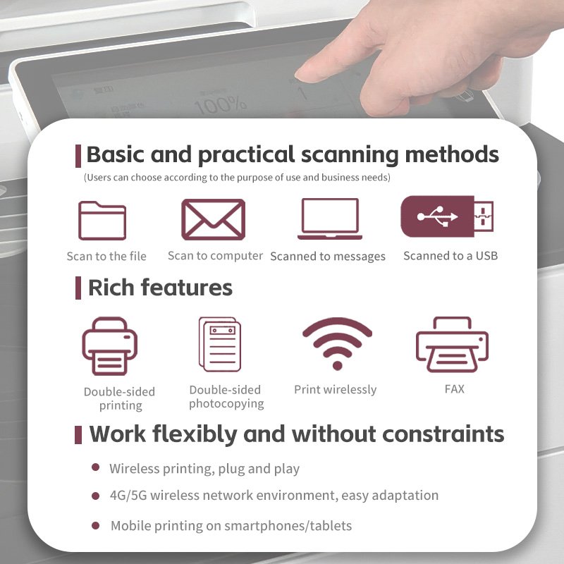 Factory Wholesale all in one Printer Copier For Ricoh MP 3554 MP B&W Multifunctional photocopier Fax Used All-in-ong