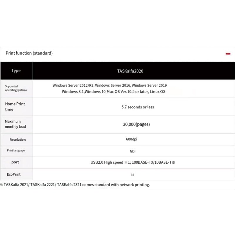 New A3 A4 B&W Laser Copier Double-side Printer for Kyocera TASKalfa 2020 Office Multifunction Printer