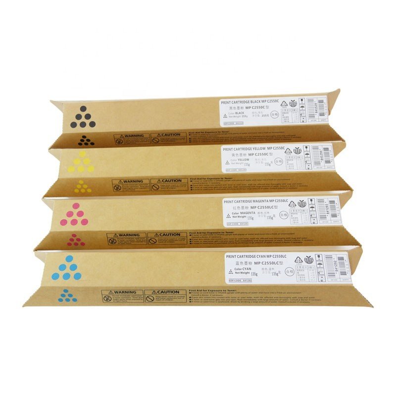 Full Of MPC2550 MPC2551 CMYK Compatible Color Toner Cartridge For Ricoh MPC2010 MPC2030 MPC2050 MPC2051 MPC2530 Copier Spare