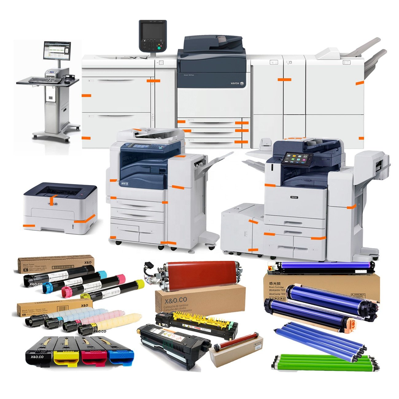 Remanufactured Used Photocopy Copier Printer imprimante Machine for Xerox Versant 80 180 C60 C70 C75 7855 Press Toner Spare Part