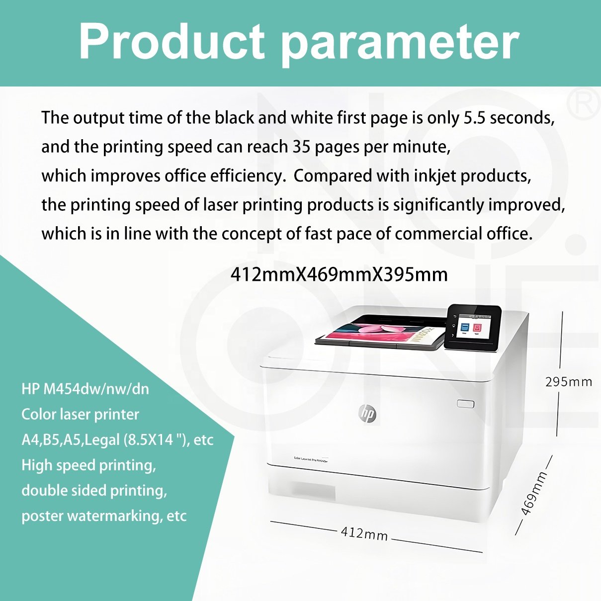 Brand New HP Laserjet Pro M454dw M454dn M454nw M454 Multifunction Color Printer Copier hp454 hpM454dn/nw/dw M 454dw 454nw 454dn