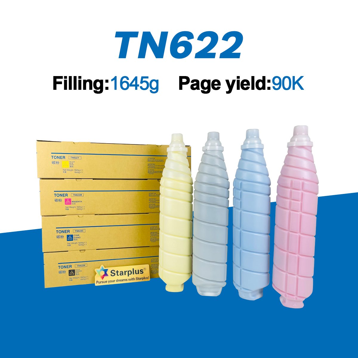 Original quality compatible konica minolta TN622 TN619 TN615 toner cartridge for buzhub C1100 C1060 1070 C8000 C1085 copier