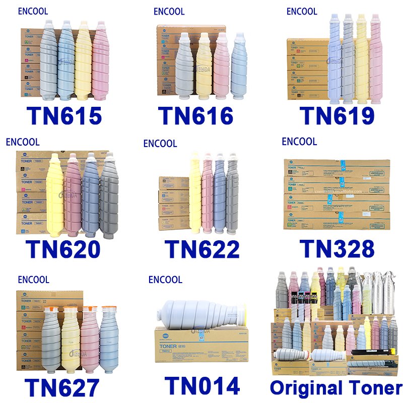 Original Wholesale Konica Minolta Toner Cartridge Box TN615 TN616 TN619 TN620 TN622 TN627 TN321 BZHUBI Powder Copier