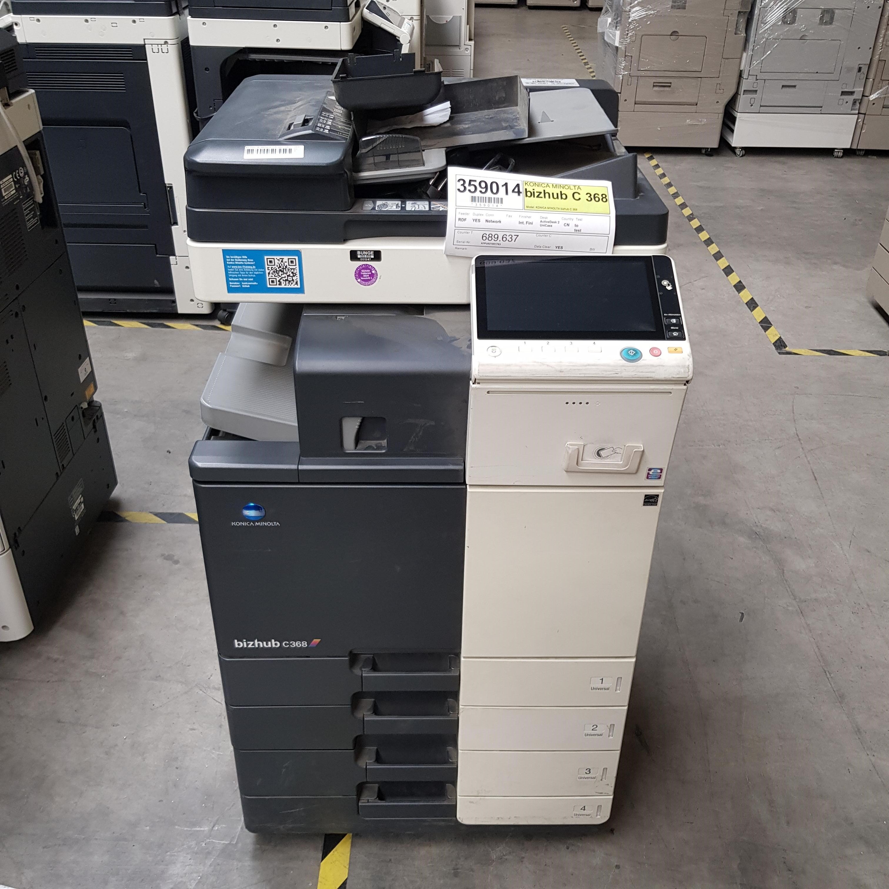 Konica Minolta Bizhub C 368 Used / Second Hand MFP Printer Copier Scanner
