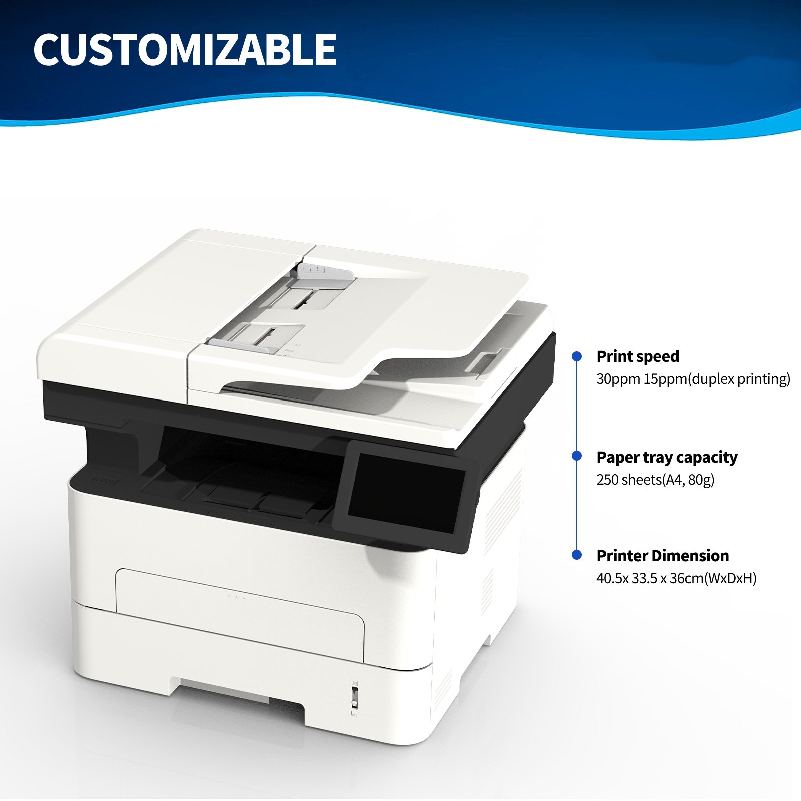 GBM-B3010SDN A3 A4 A5 MFQ Monochrome Laser printer With Scan Copier Use Drum toner