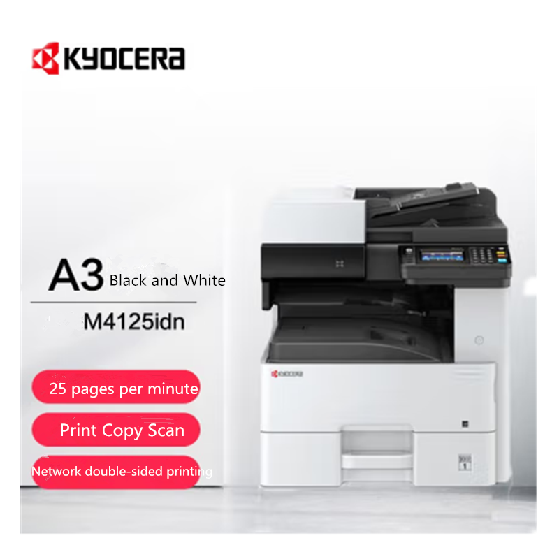 New A3 Multi-function Layser Digital Printer For Kyocera M4125idn with Black&White Office Machine kyocera copier m4125