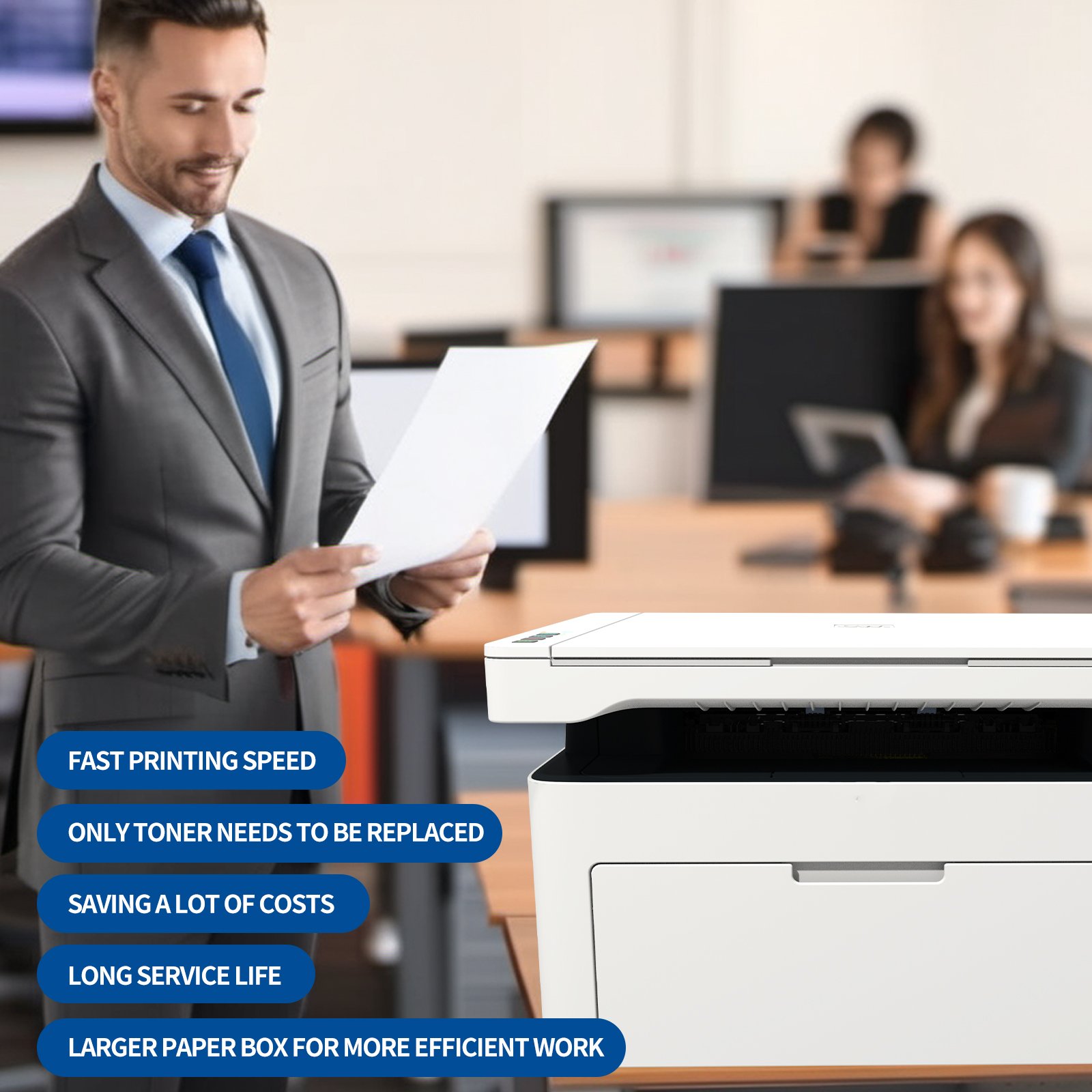 M2300NW Multifunctional A4 Laser Printer Black and White Scan Copier for Office Use Printable Supplies