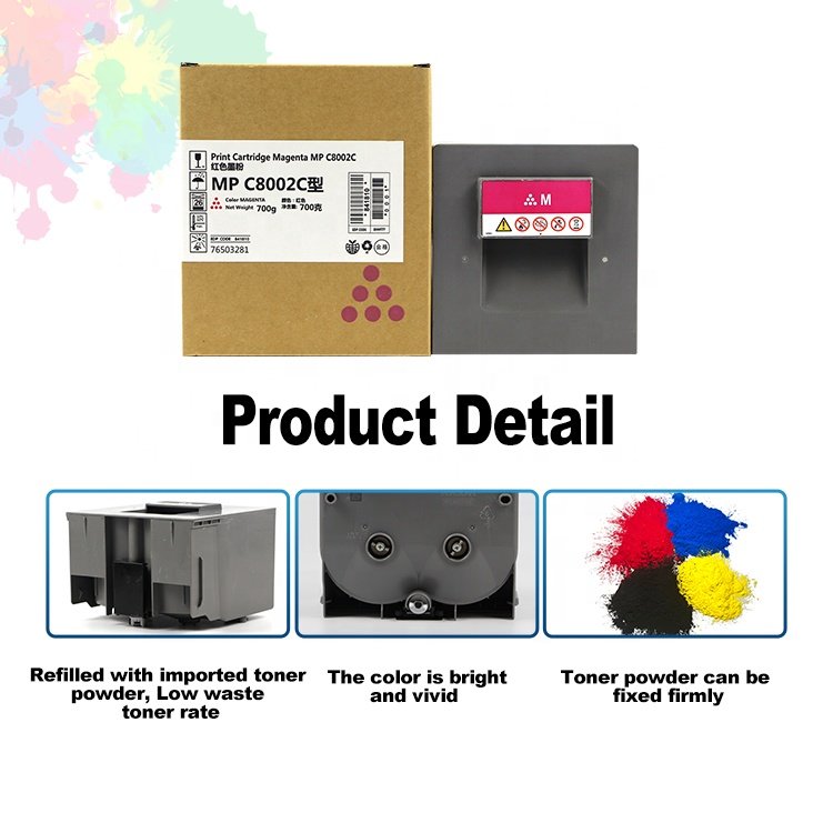New Premium MP C8002 High Quality Toner Cartridge for Ricoh MP C6502 C8002 Color Copier Machine Photocopier Machine Supplies