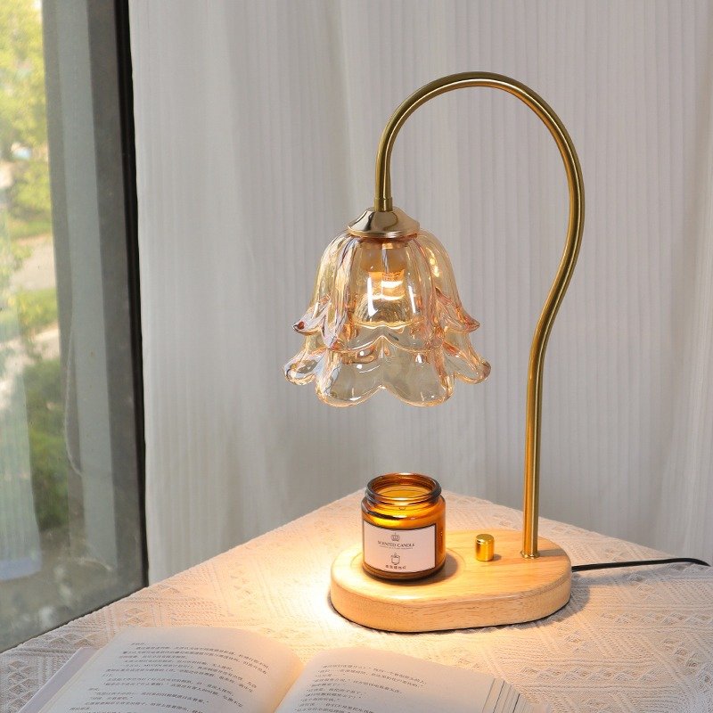 25V 35W Electric Flower Shaped Candle Warming Lamp Burner Wax Melt Warmer Dimming Table Lamp For Bedroom Wedding Birthday Gifts