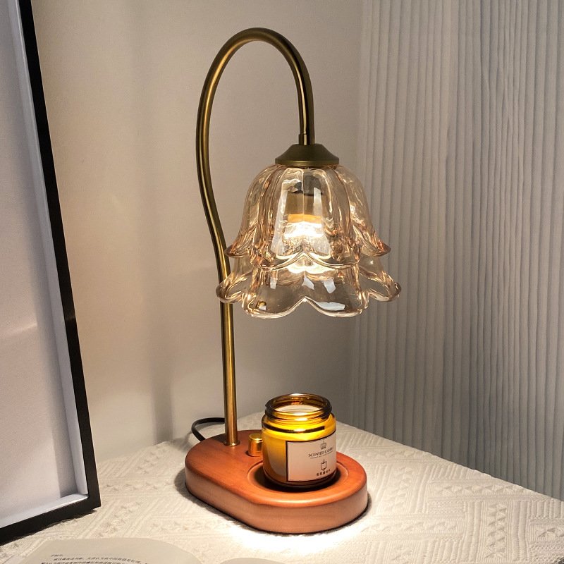 25V 35W Electric Flower Shaped Candle Warming Lamp Burner Wax Melt Warmer Dimming Table Lamp For Bedroom Wedding Birthday Gifts