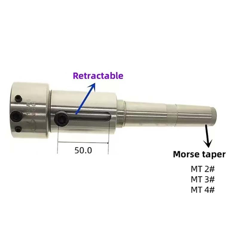 Retractable Round Die Holder Tail Stock Morse taper Fixed Sleeve For Tapping Machine Lathe Milling External Screw Thread
