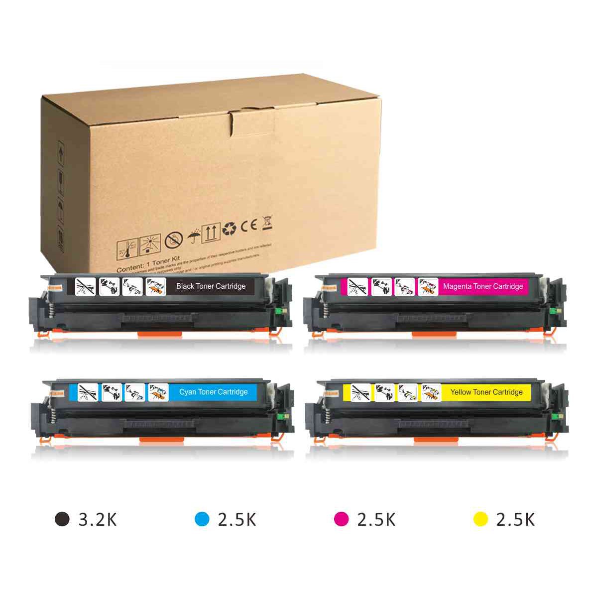 Ten-print Compatible Universal CF500X CF400X CRG045H CRG054H Toner Cartridge 1 SET For HP & Canon