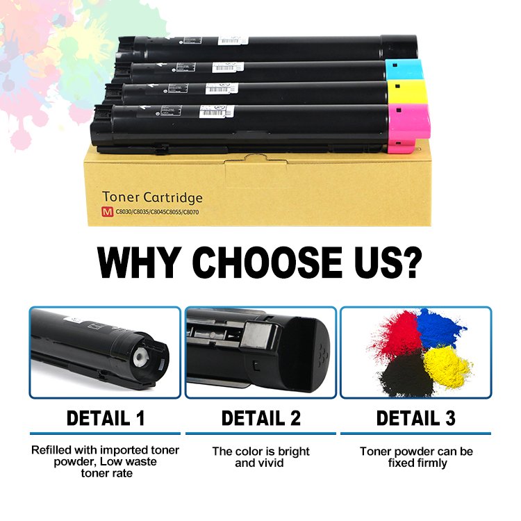 AltaLink C8045 Compatible Toner Cartridges For Xerox AltaLink C8030 C8035 C8045 C8055 C8070 Photocopier Machine toner refil