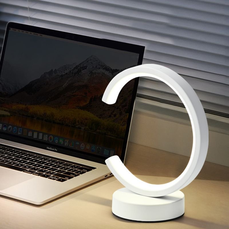 Simple modern and fashionable circular table lamp bedside study bedroom dimmable decorative night light