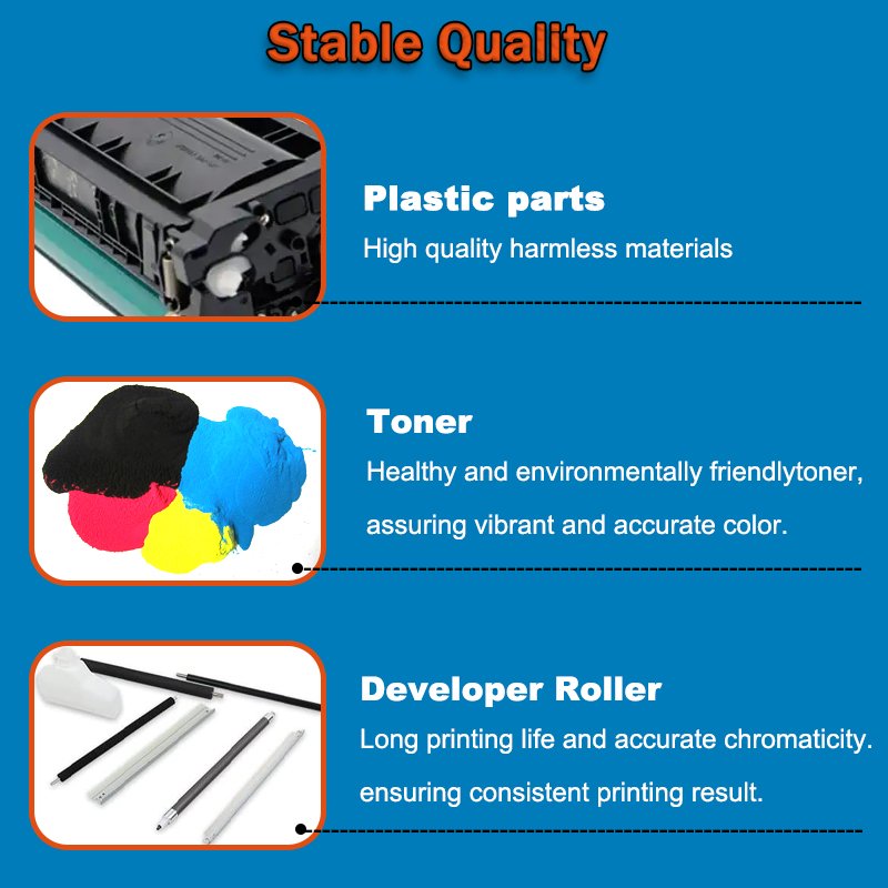 Compatible Color Toner cartridge 508A series CF360A CF361A CF362A CF363A for HP Color LaserJet Pro M552, M553, M577