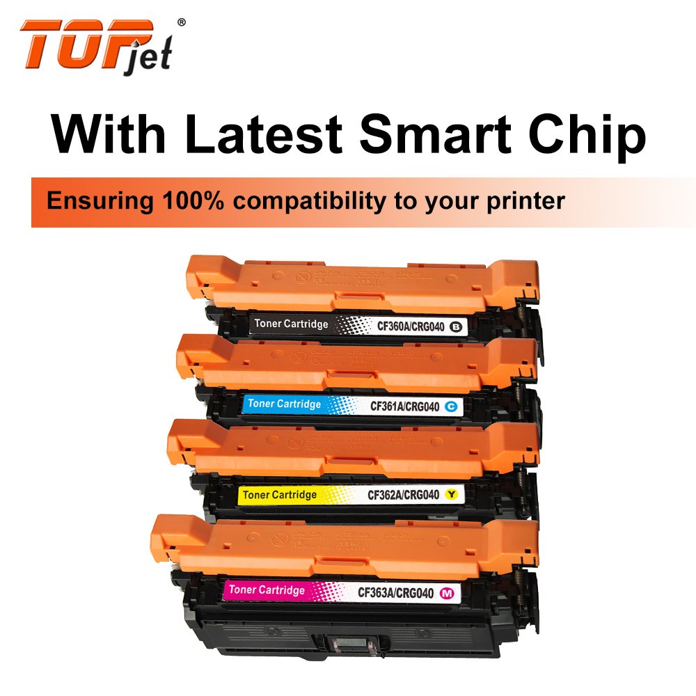 Topjet CF360A CF361A CF362A CF363A 508A CF360 Laser Toner Cartridge Compatible for HP M552dn M553x Printer