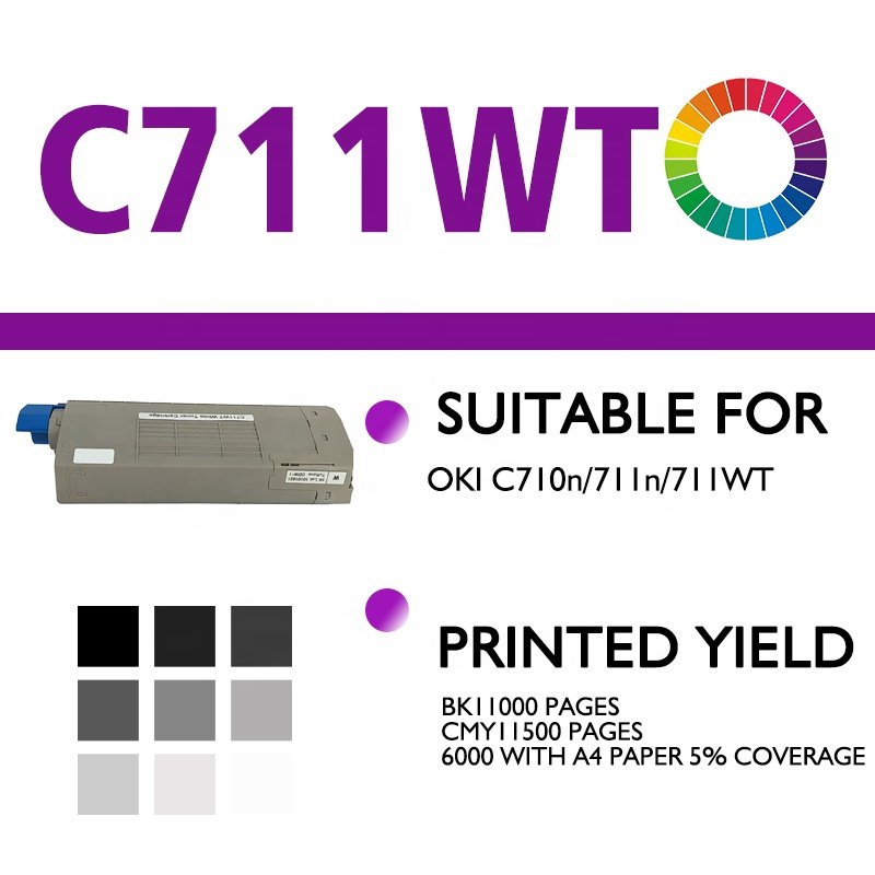 Factory wholesale for oki c711wt c711wt toner cartridge compatible c711 wt 711WT laser printer toner
