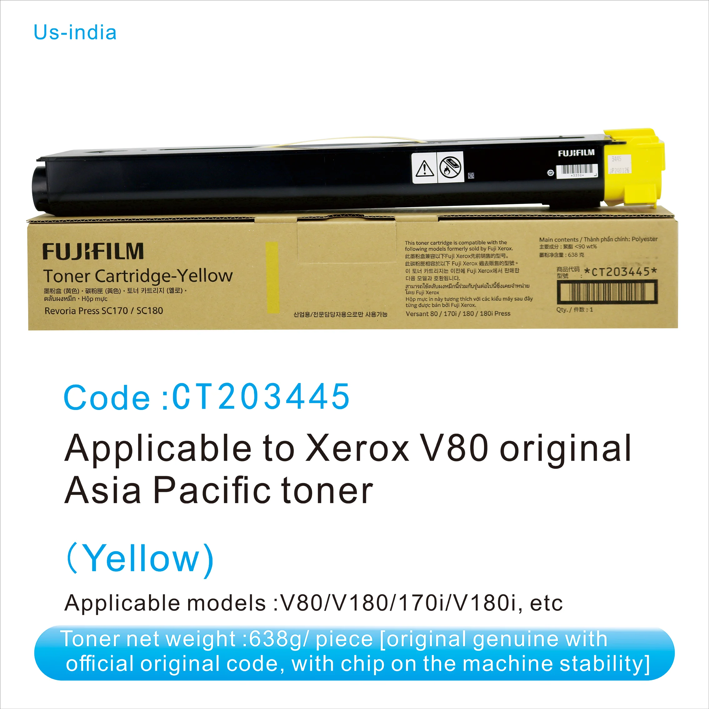 CT203442 CT203443 CT203444 CT203445 Original AP Version CMYK Toner Cartridge for Xerox Versant 80 170i 180 V80 V170 V180 Press