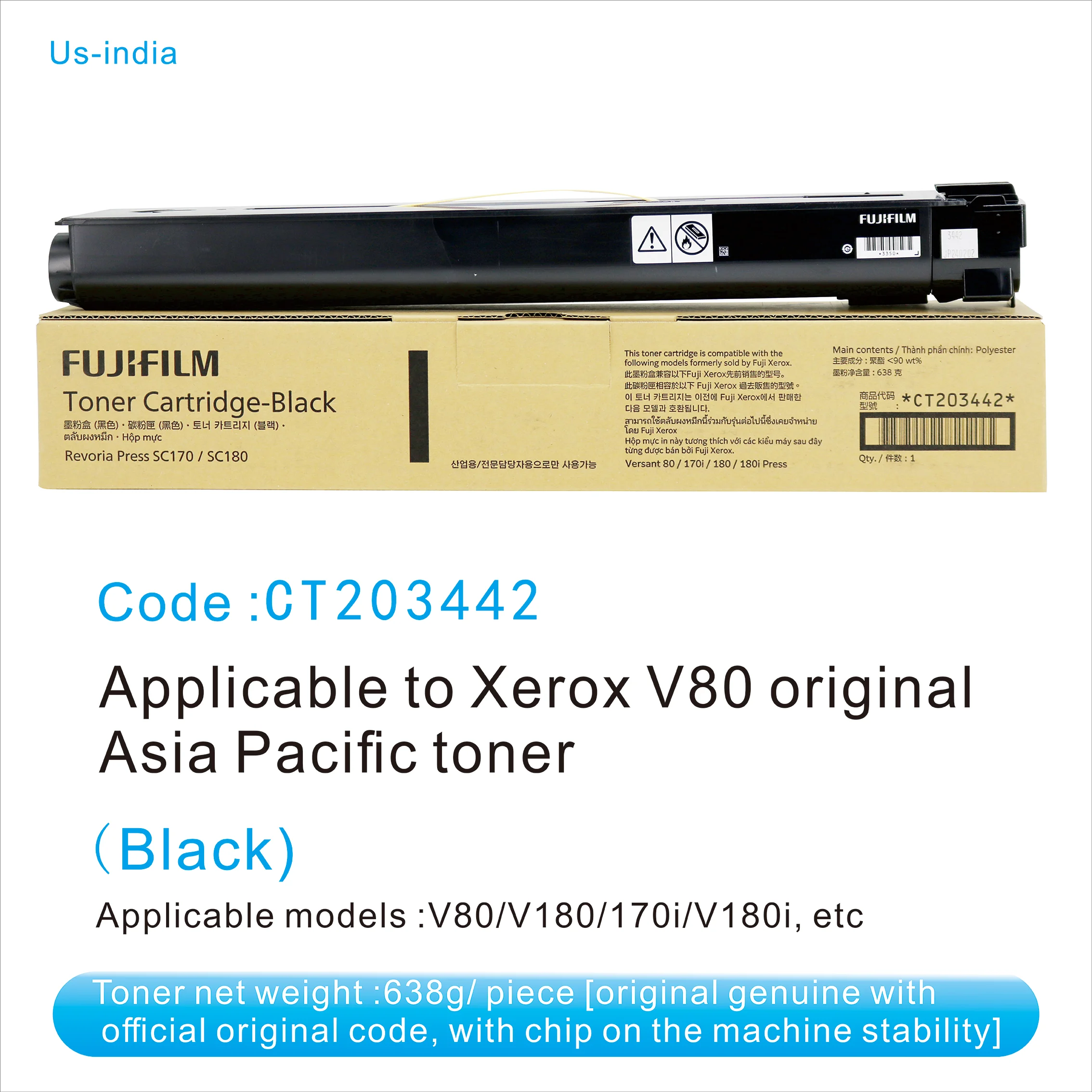 CT203442 CT203443 CT203444 CT203445 Original AP Version CMYK Toner Cartridge for Xerox Versant 80 170i 180 V80 V170 V180 Press