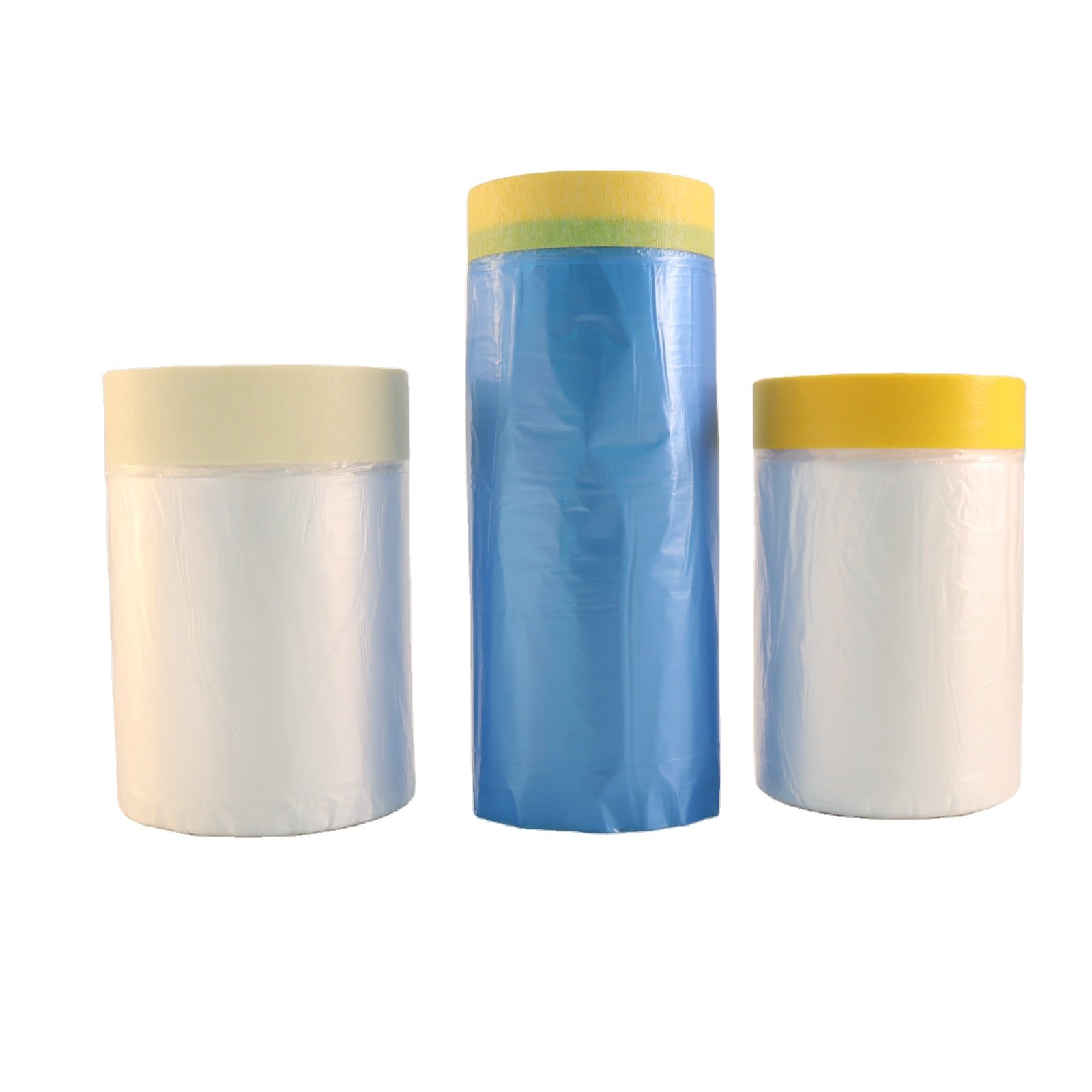Tape and Drape, Plastic Sheeting Roll, pre taped plastic film 24IN X 90YD
