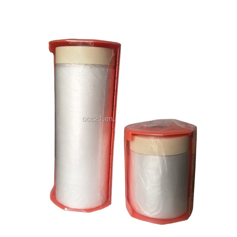 Tape and Drape, Plastic Sheeting Roll, pre taped plastic film 24IN X 90YD
