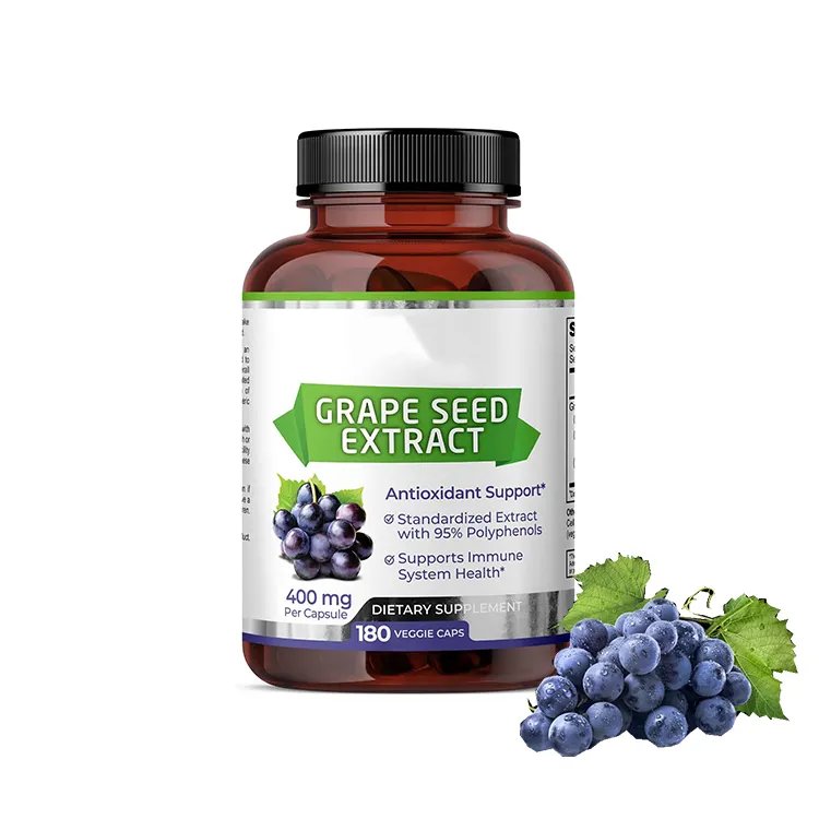 OEM Private Label Herbal Free Sample Supplements 95% OPC Proanthocyanidins 60/120 Grape Seed Extract Capsules