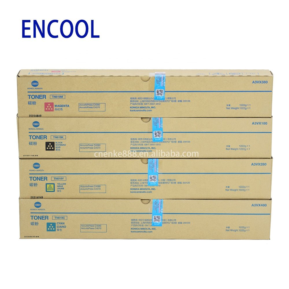 Genuine TN619 Toner Cartridges Box 619 620 Toner C1060 C1070 C2070 C3070 C4070 Konica Minolta A3VX180 A3VX280 A3VX380 A3VX480