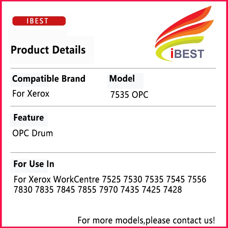 Compatible Long Life Copier OPC Drum Xerox WorkCentre 7525 7530 7535 7545 7556 7830 7835 7845 7855 7970 7435 7425 7428 OPC Drum