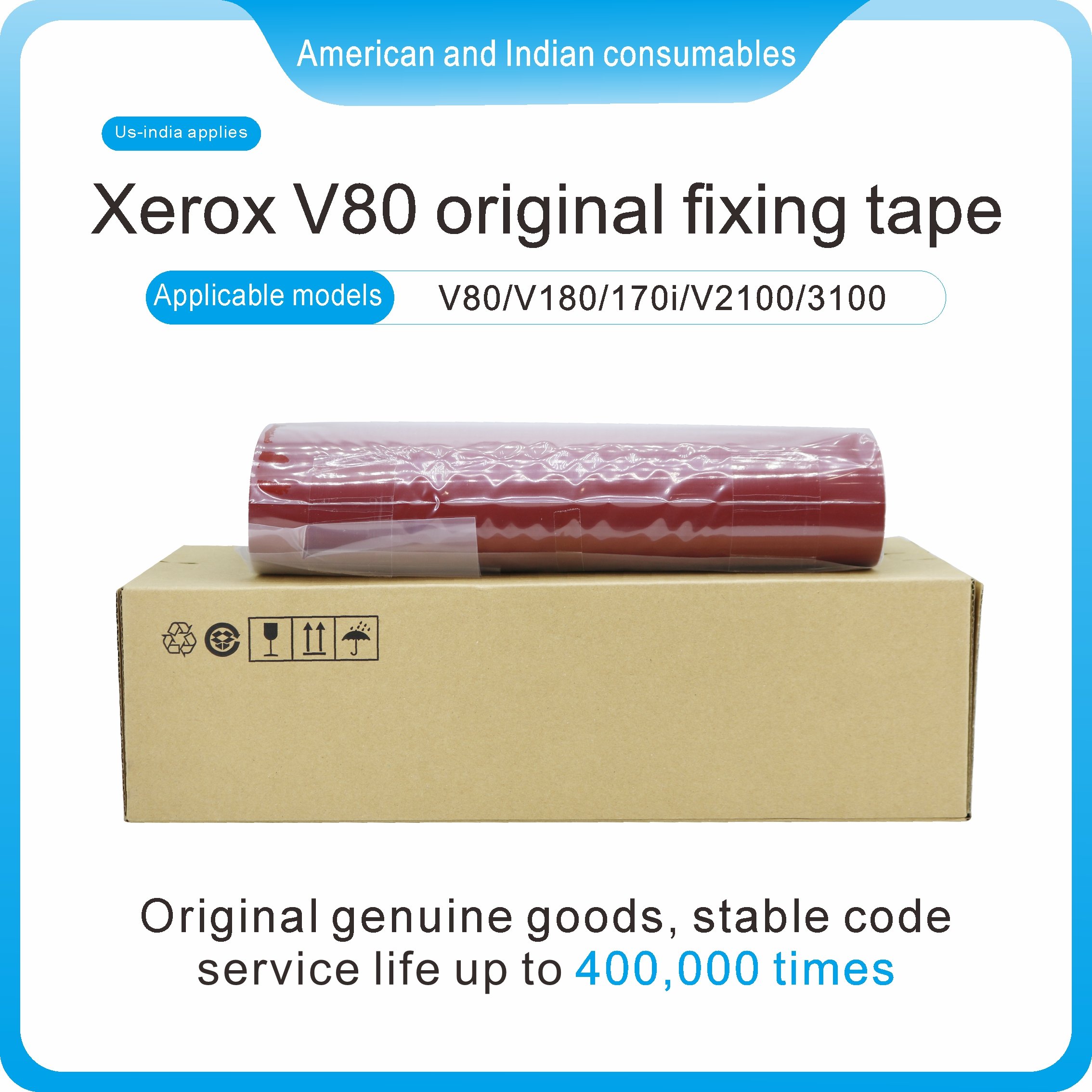 Original fixing tape Fuser Belt Compatible For Xerox V80 V180 V2100 V3100 Fusing Belt Fixing Flim copier part 607K 20750