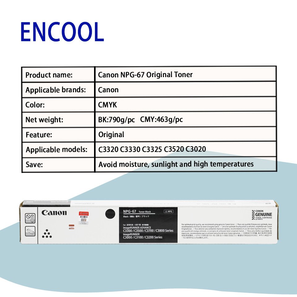 Original Toner Cartridge Print Page Npg-67 For Canon C3320 C3330 C3325 C3520 C3020 Npg-67 Ink Toner