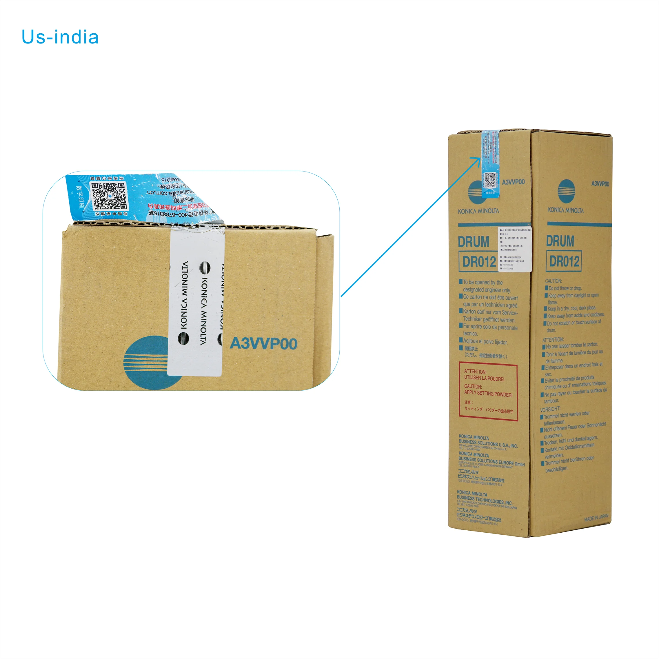 Original DR012 for KONICA MINOLTA OPC Drum for Bizhub 950 1052 1250 Bizhub Toner A3VVP00 DR 012