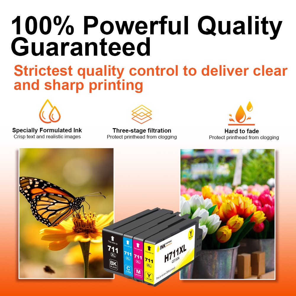 Topjet 711XL 711 XL Premium Compatible Color Black Inkjet Ink Cartridge for HP Designjet T120 T520 Printer