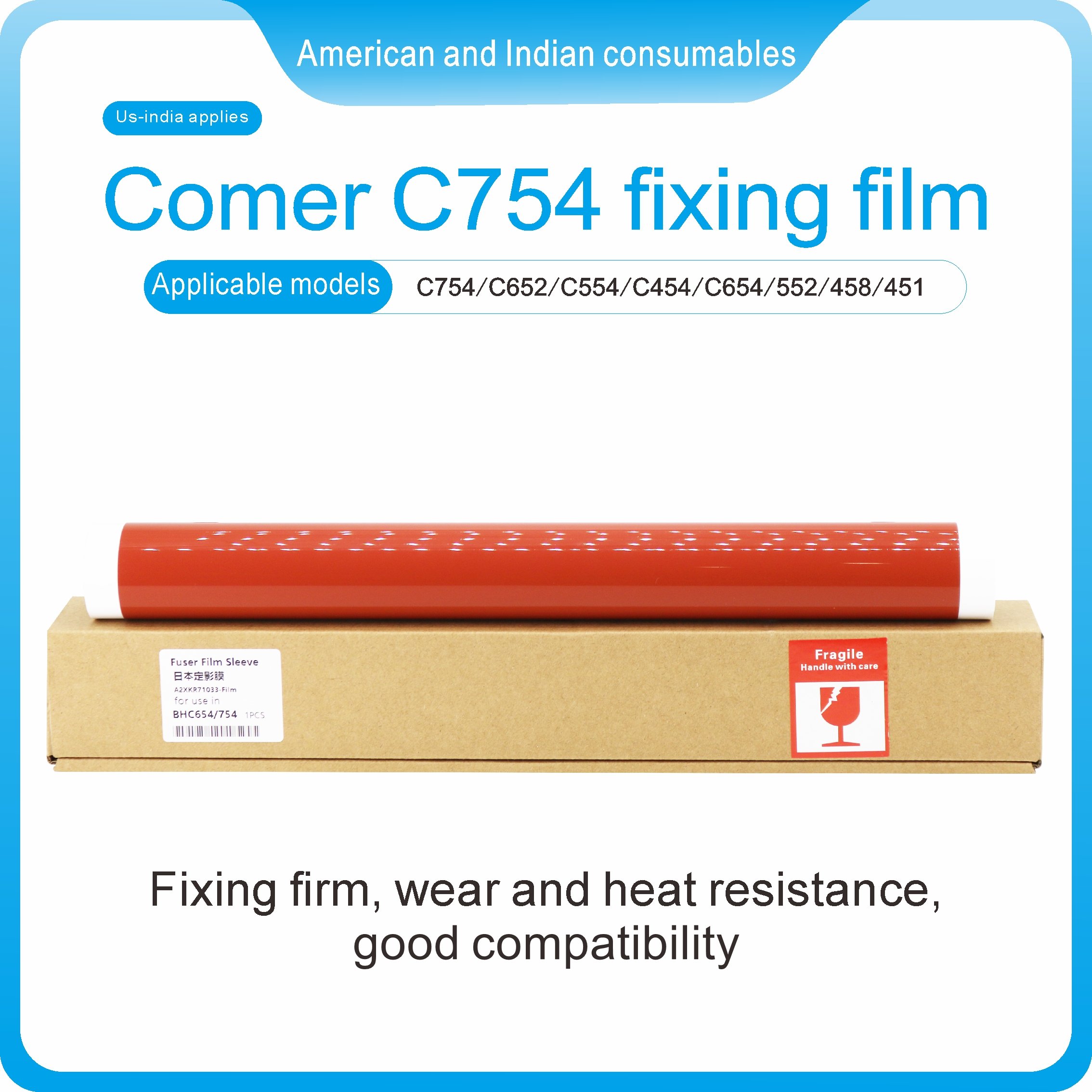 ACE fuser fixing film For Konica Minolta Bizhub C754 C652 C554 C454 C654 552 458 451 Spare Parts Fuser Film Sleeve