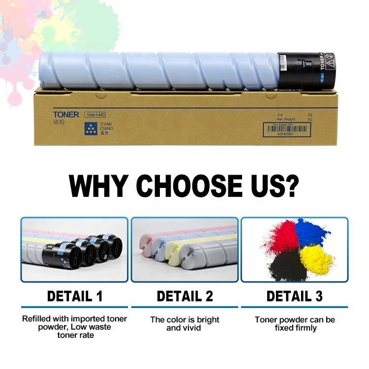 TN514 Compatible Copier Color Toner Cartridge TN514 for Konica Minolta BIZHUB C458 C558 C658 Cartridges With Original Quality